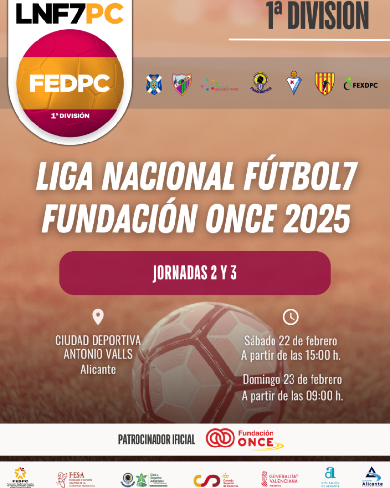 JORNADAS 2 Y 3 DE LA LIGA NACIONAL F�TBOL 7 PC - Federaci�n Extreme�a de Deportes de Par�lisis Cerebral